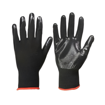 Guantes nylon negro con palma nitrilo