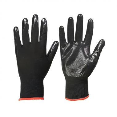 Guantes nylon negro con palma nitrilo